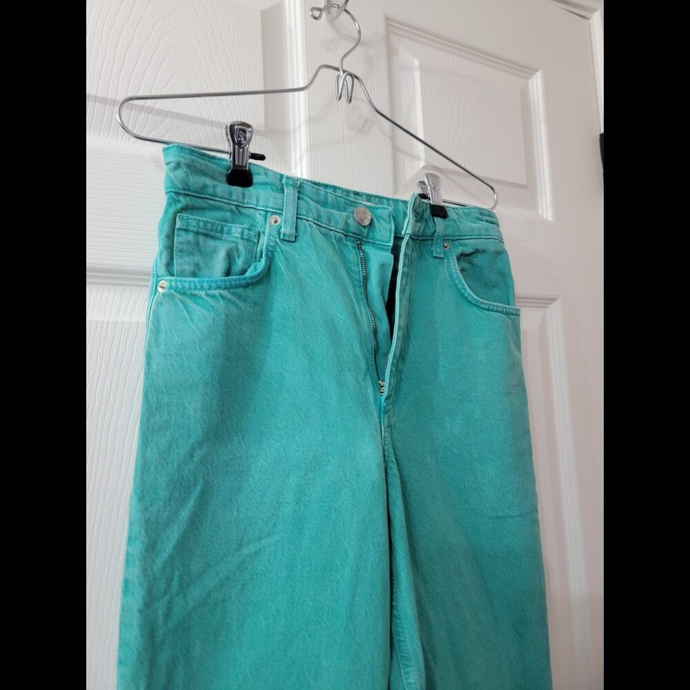 Zara Turquoise Flare & Wide Leg Jeans